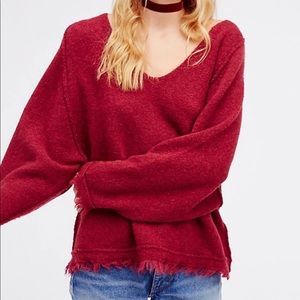 Free People | v-neck fringe sweater